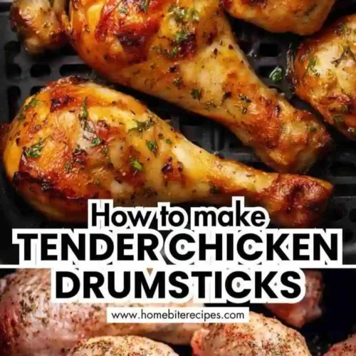 Crispy golden-brown air fryer chicken drumsticks garnished with herbs, perfectly cooked and juicy on the inside.