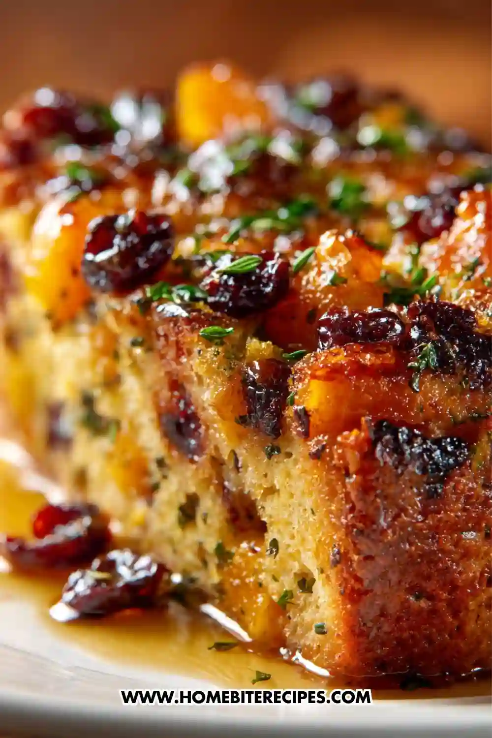 Sweet potato and cranberry gratin baked until golden brown with herbs and a glossy caramelized top.